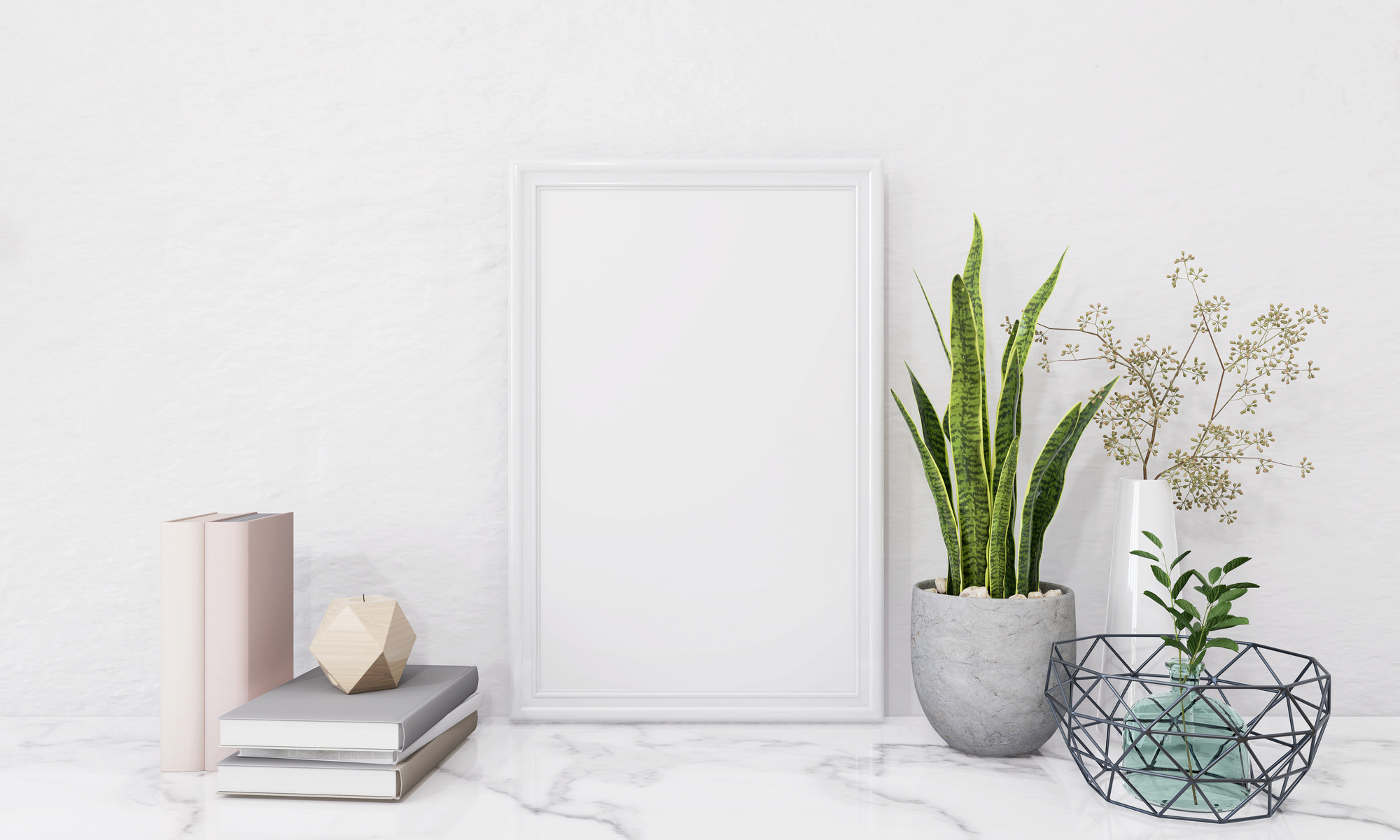 Empty Frame with Potted Plants